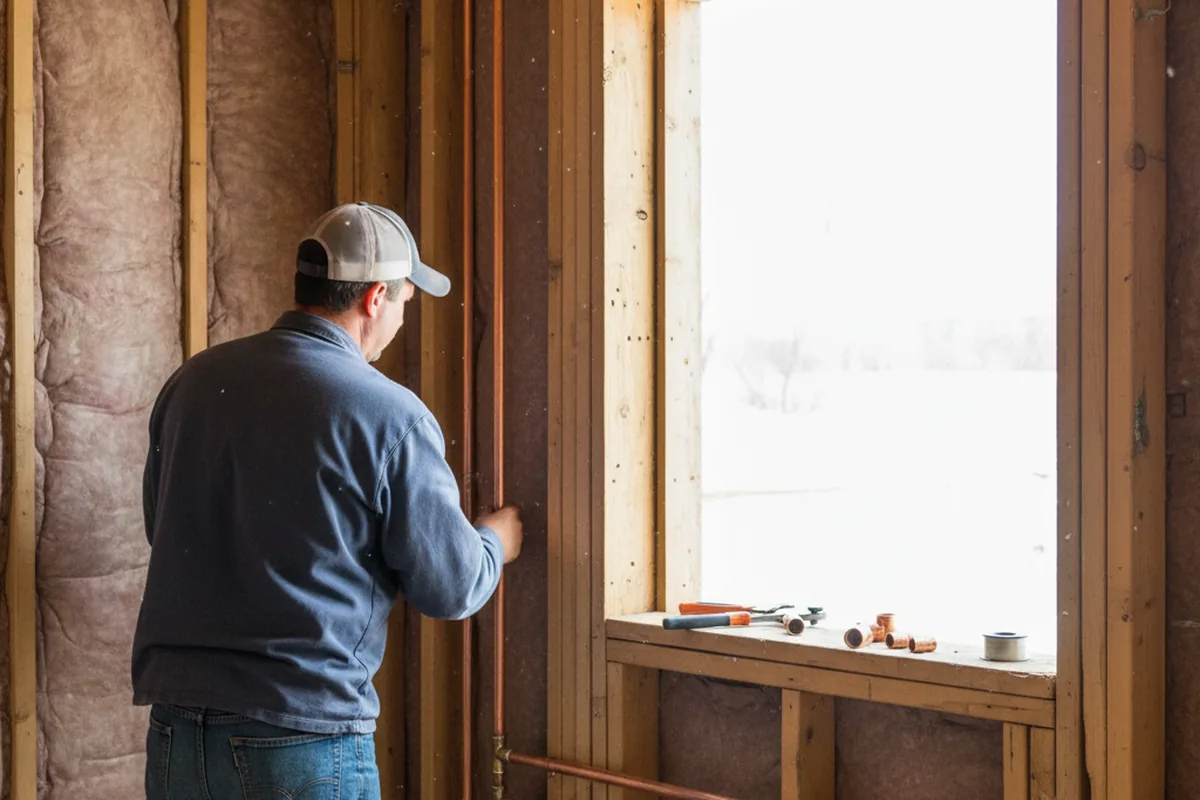 Licensed plumber running new copper supply lines in a Ocean Park home