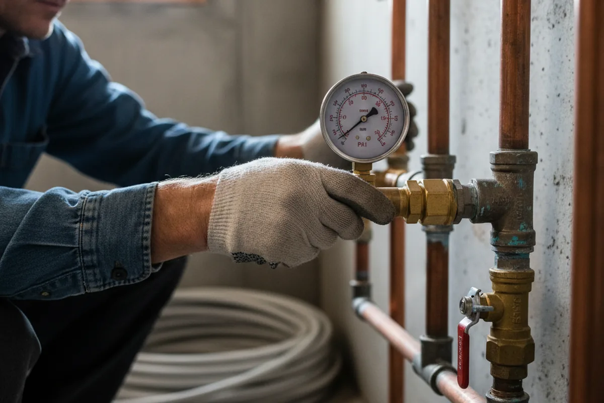 Pressure testing a repaired line during Water Line Repair in Ocean Park